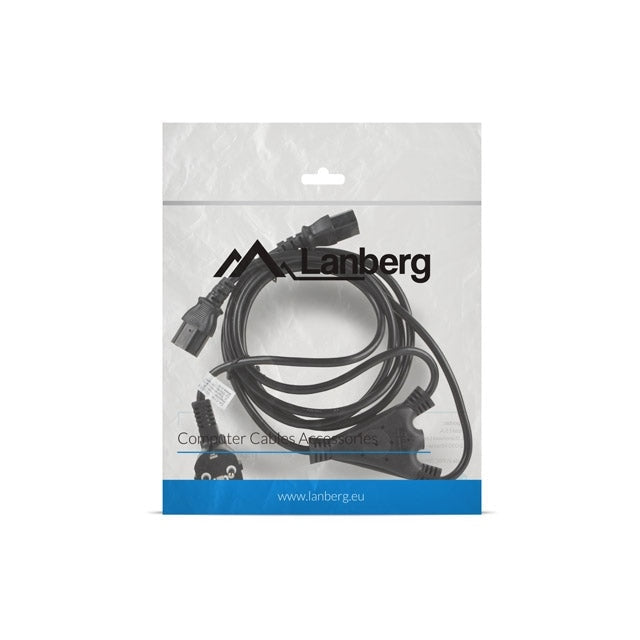 Кабел Lanberg CEE 7/7 - > 2X IEC 320 C13 power cord 2m