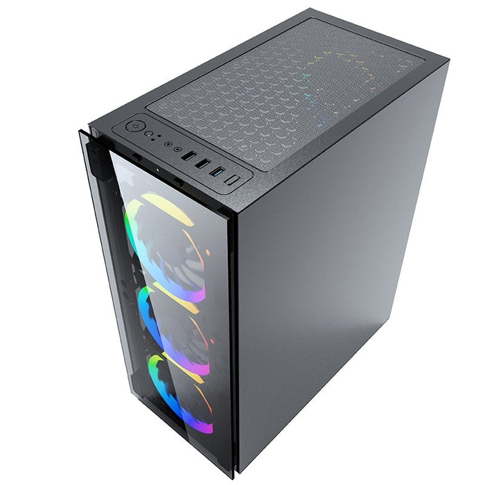 Кутия за компютър PowerCase JX188 - 10 RGB