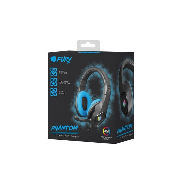 Слушалки Fury Gaming Headset Phantom Black - Blue