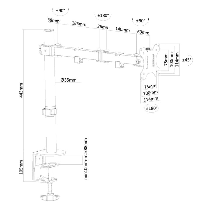 Стойка Neomounts by NewStar Flat Screen Desk Mount