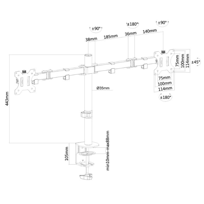 Стойка Neomounts by NewStar Flat Screen Desk Mount