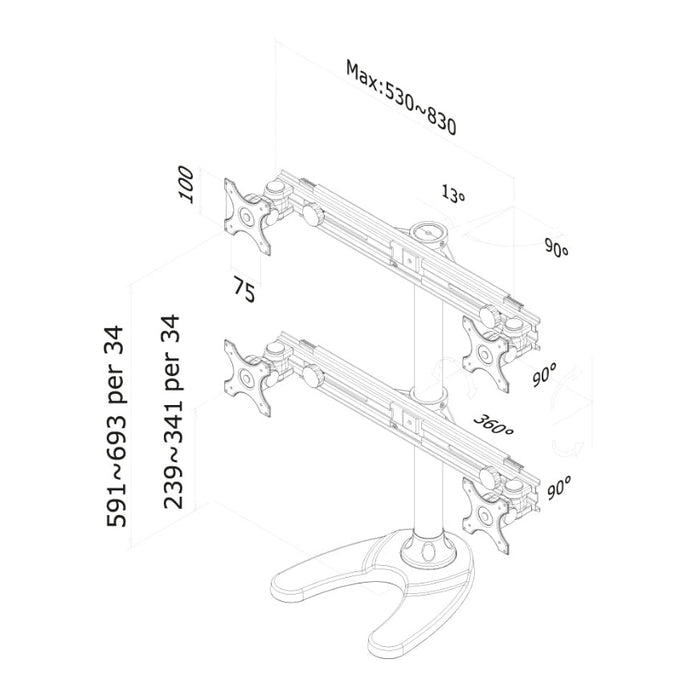 Стойка Neomounts by NewStar Flat Screen Desk Mount