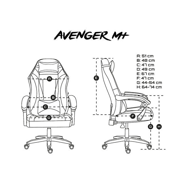 Стол Fury Gaming Chair Avenger M + Black - White