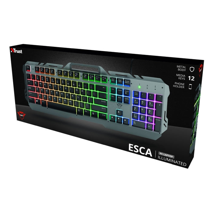 Клавиатура TRUST GXT 853 Esca Metal Gaming Keyboard US