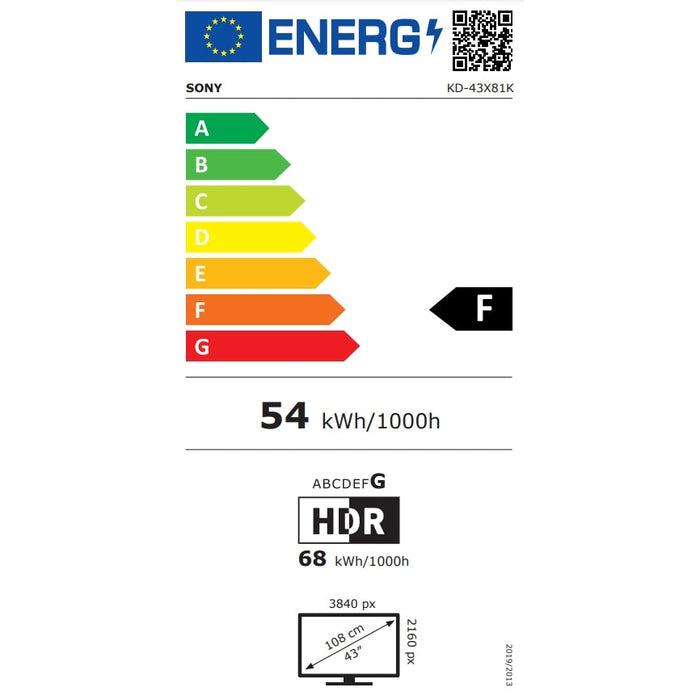Телевизор Sony KD - 43X81K 43’ 4K HDR TV BRAVIA