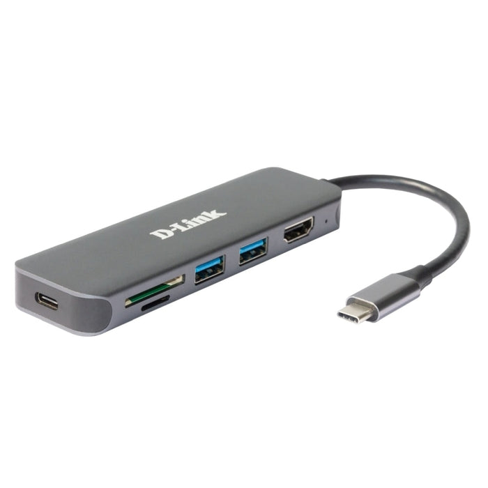 USB хъб D - Link 6 - in - 1 USB - C Hub with HDMI/Card