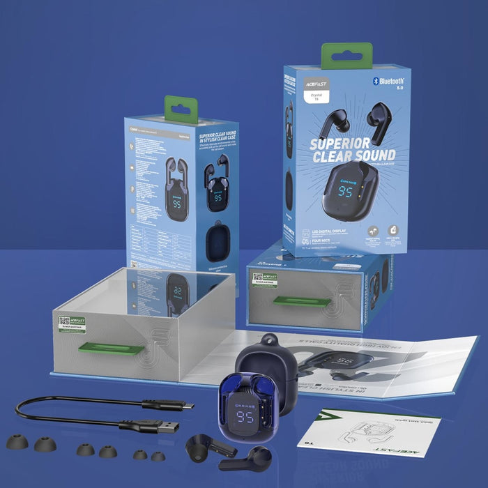 Безжични слушалки Acefast T6 TWS сини