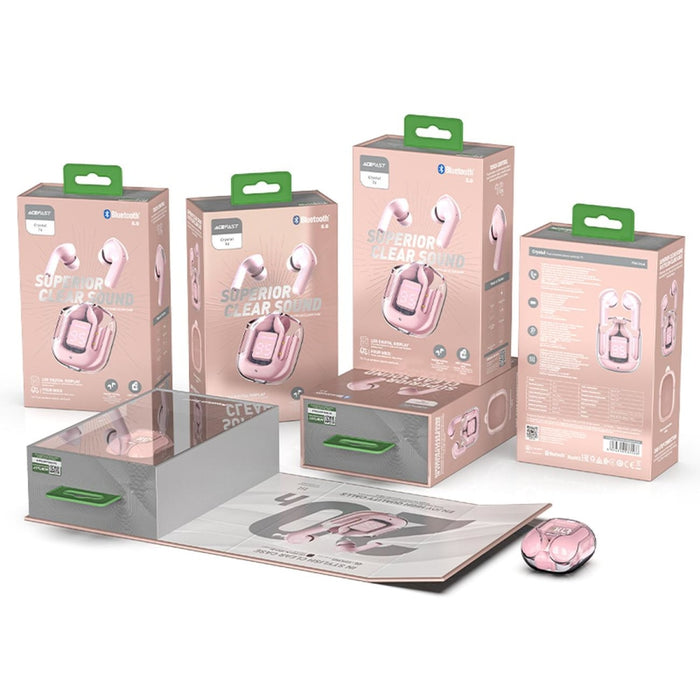 Безжични слушалки Acefast T6 TWS розови