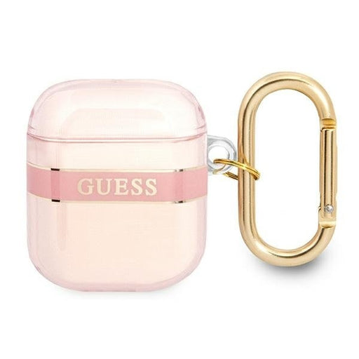 Калъф Guess GUA2HHTSP за AirPods 1/2. розов Strap Collection