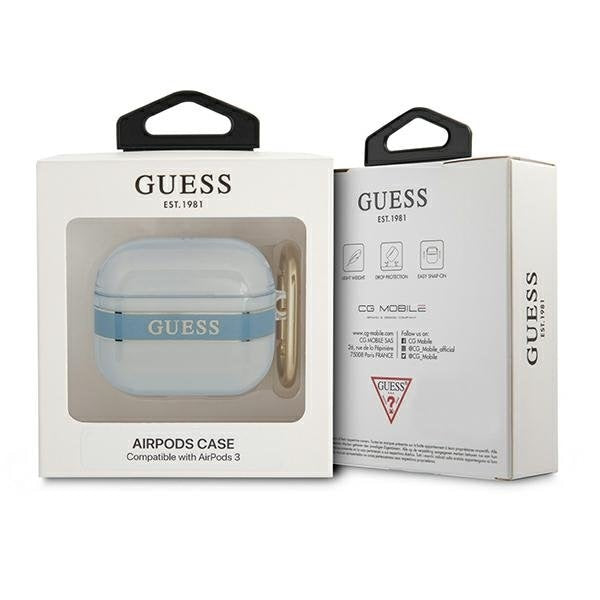 Калъф Guess GUA3HHTSB за AirPods 3. син Strap Collection