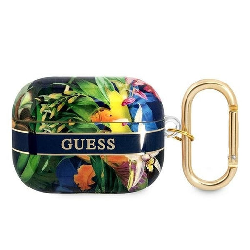 Калъф Guess GUAPHHFLB за AirPods Pro син Flower