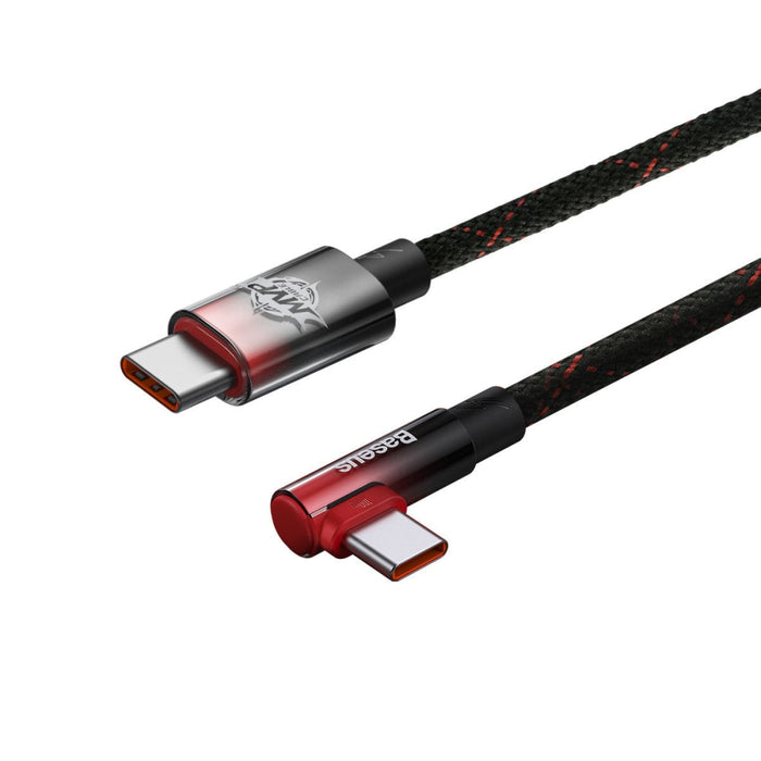Ъглов кабел Baseus MVP USB - C към USB - C 1m 100W 5A Червен