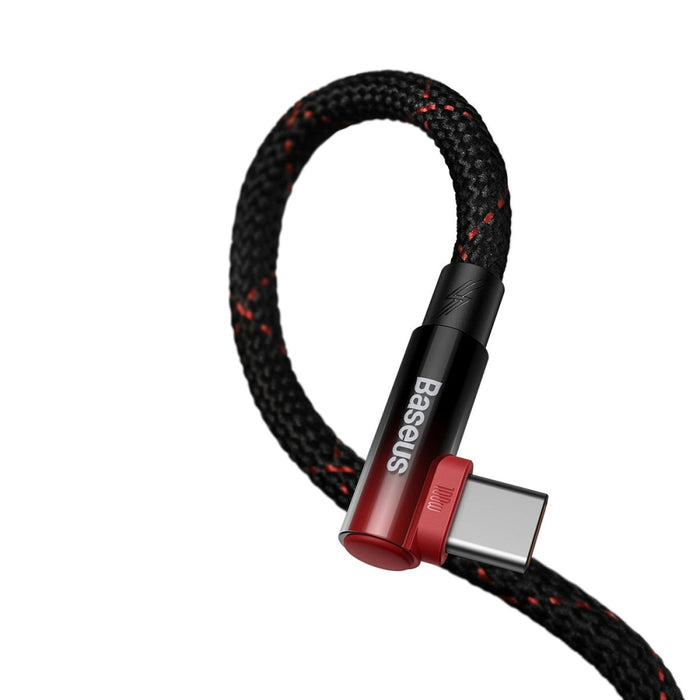 Ъглов кабел Baseus MVP USB - C към USB - C 1m 100W 5A Червен