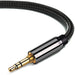 Ъглов AUX кабел Wozinsky 3.5mm мини жак 2m черен