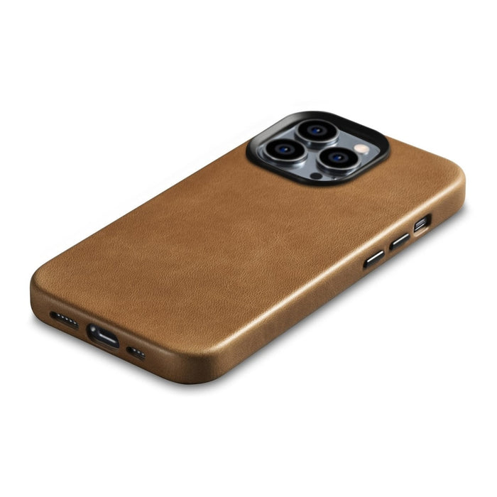 Кейс от естествена кожа iCarer Oil Wax Premium за iPhone 14 Pro, магнитен, съвместим с MagSafe, Кафяв (WMI14220702-TN)