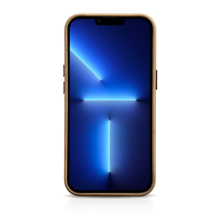 Кейс от естествена кожа iCarer Oil Wax Premium за iPhone 14 Pro, магнитен, съвместим с MagSafe, Кафяв (WMI14220702-TN)