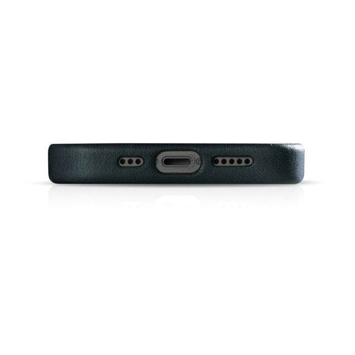 Кейс от естествена кожа iCarer Oil Wax Premium за iPhone 14 Pro, магнитен, съвместим с MagSafe, Тъмносин (WMI14220702-BU)