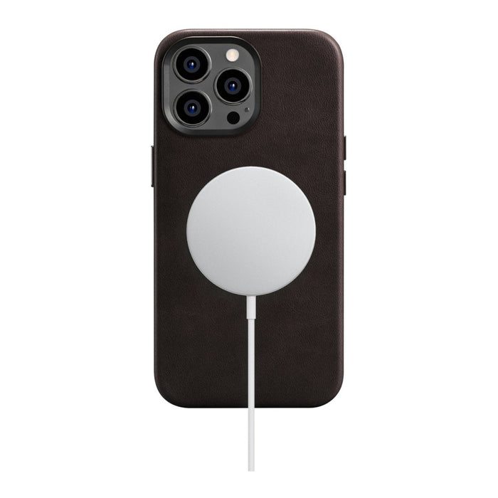 Кейс от естествена кожа iCarer Oil Wax Premium за iPhone 14 Pro, магнитен, съвместим с MagSafe, Кафяв (WMI14220702-BN)