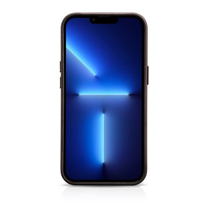 Кейс от естествена кожа iCarer Oil Wax Premium за iPhone 14 Pro, магнитен, съвместим с MagSafe, Кафяв (WMI14220702-BN)