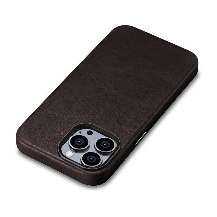 Кейс от естествена кожа iCarer Oil Wax Premium за iPhone 14 Pro, магнитен, съвместим с MagSafe, Кафяв (WMI14220702-BN)