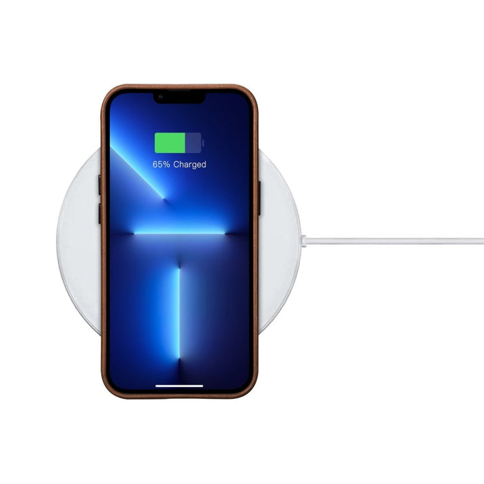Кейс от естествена кожа iCarer Oil Wax Premium за iPhone 14 Pro Max, магнитен, съвместим с MagSafe, Кафяв (WMI14220704-RB)