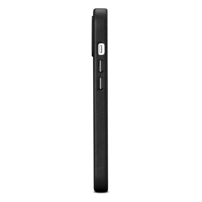 Кейс от естествена кожа iCarer за iPhone 14, черен (WMI14220705-BK) (съвместим с MagSafe)