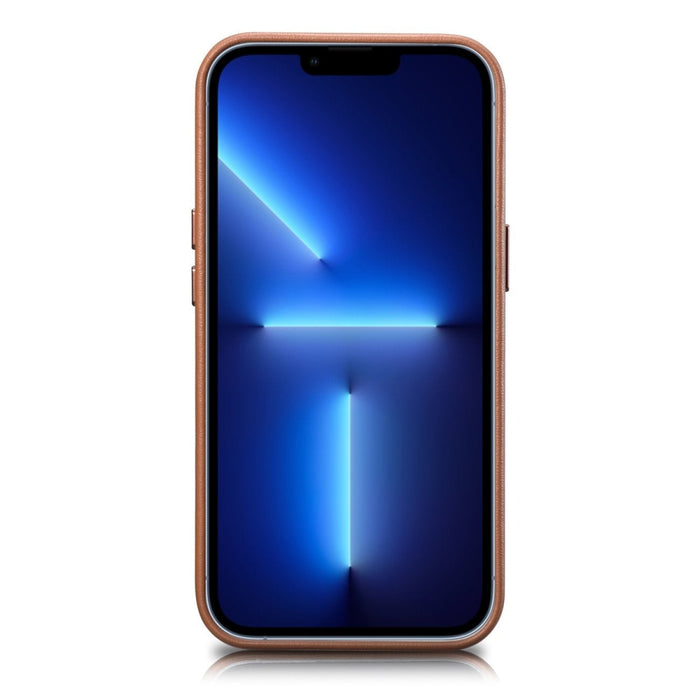 Кейс от естествена кожа iCarer за iPhone 14 Pro, кафяв (WMI14220706-BN) (съвместим с MagSafe)