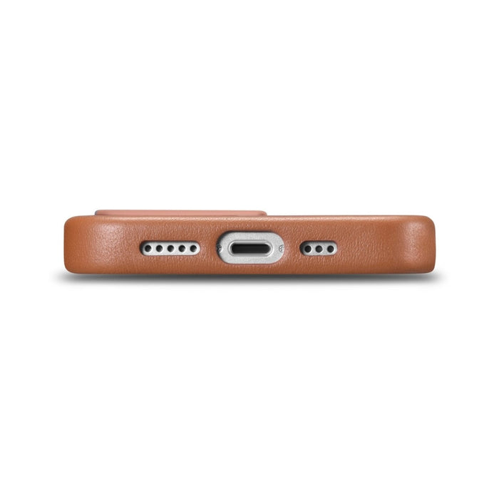 Кейс от естествена кожа iCarer за iPhone 14 Pro, кафяв (WMI14220706-BN) (съвместим с MagSafe)