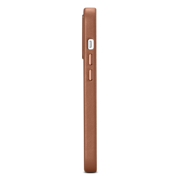 Кейс от естествена кожа iCarer за iPhone 14 Pro, кафяв (WMI14220706-BN) (съвместим с MagSafe)