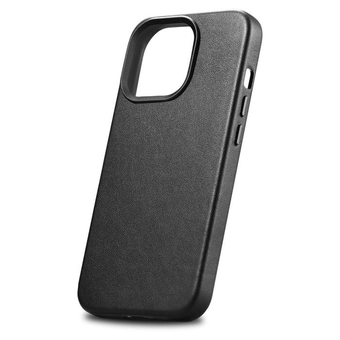 Кейс от естествена кожа iCarer за iPhone 14 Pro Max, черен (WMI14220708-BK) (съвместим с MagSafe)