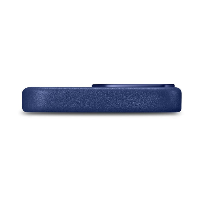 Кейс от естествена кожа iCarer за iPhone 14 Pro Max, син (WMI14220708-BU) (съвместим с MagSafe)