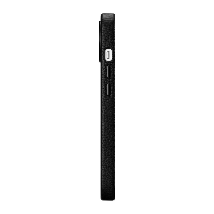 Кейс от естествена кожа iCarer Litchi Premium за iPhone 14, магнитен, съвместим с MagSafe, Черен (WMI14220709-BK)