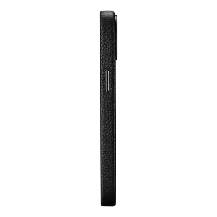 Кейс от естествена кожа iCarer Litchi Premium за iPhone 14, магнитен, съвместим с MagSafe, Черен (WMI14220709-BK)