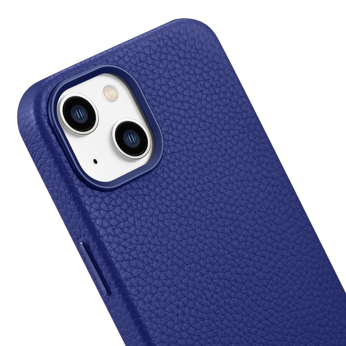 Кейс от естествена кожа iCarer Litchi Premium за iPhone 14, магнитен, съвместим с MagSafe, Тъмносин (WMI14220709-DB)