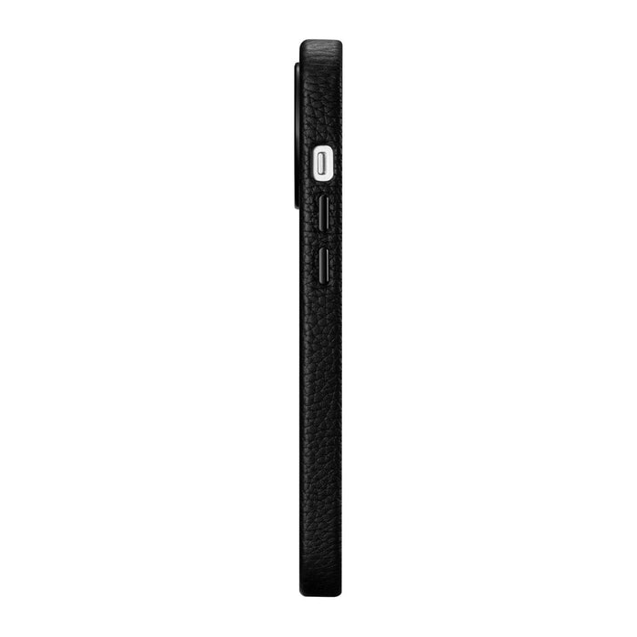 Кейс от естествена кожа iCarer Litchi Premium за iPhone 14 Pro, магнитен, съвместим с MagSafe, Черен (WMI14220710-BK)
