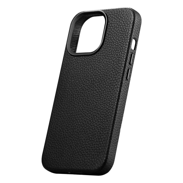 Кейс от естествена кожа iCarer Litchi Premium за iPhone 14 Pro, магнитен, съвместим с MagSafe, Черен (WMI14220710-BK)