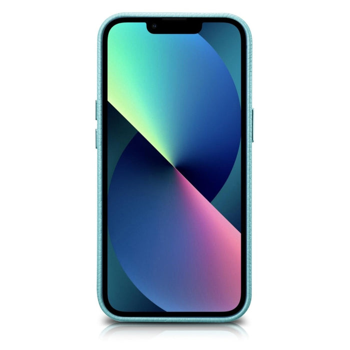 Кейс от естествена кожа iCarer Litchi Premium за iPhone 14 Pro, магнитен, съвместим с MagSafe, Зелен (WMI14220710-GN)