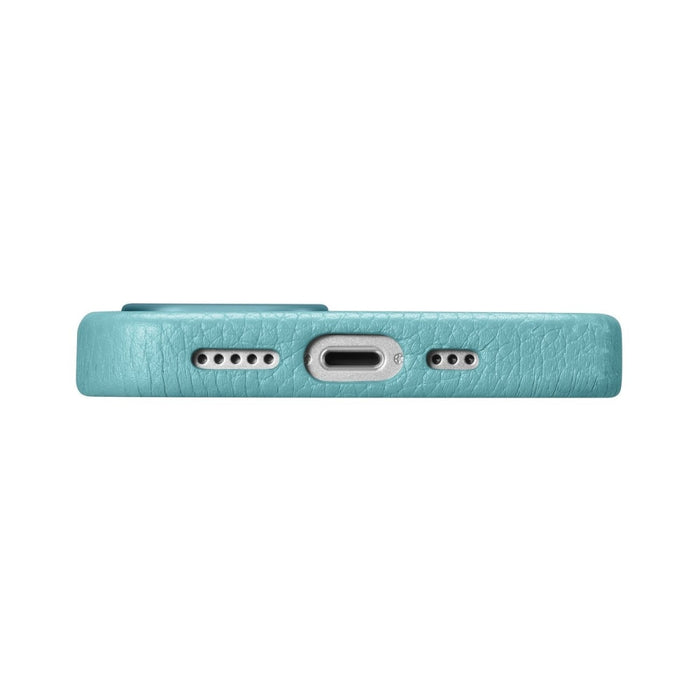 Кейс от естествена кожа iCarer Litchi Premium за iPhone 14 Pro, магнитен, съвместим с MagSafe, Зелен (WMI14220710-GN)