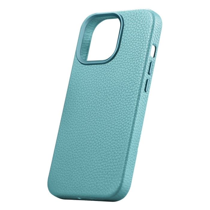 Кейс от естествена кожа iCarer Litchi Premium за iPhone 14 Pro, магнитен, съвместим с MagSafe, Зелен (WMI14220710-GN)