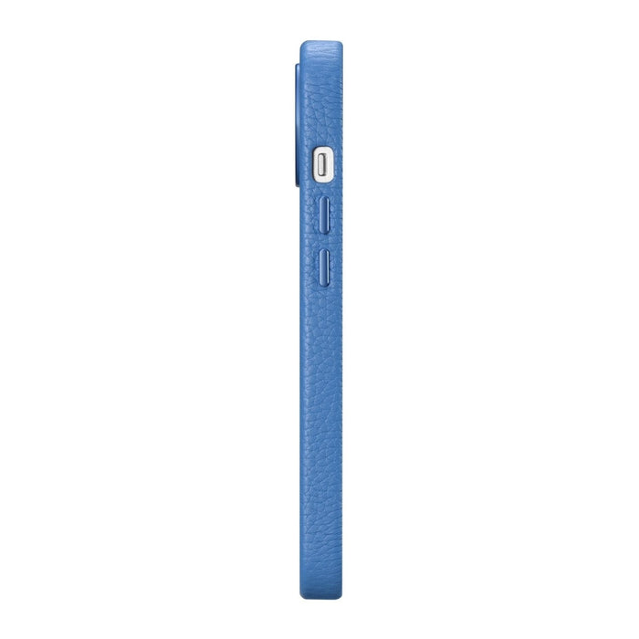 Кейс от естествена кожа iCarer Litchi Premium за iPhone 14 Plus, магнитен, съвместим с MagSafe, Светлосин (WMI14220711-LB)