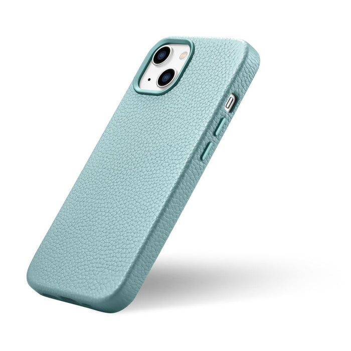 Кейс от естествена кожа iCarer Litchi Premium за iPhone 14 Plus, магнитен, съвместим с MagSafe, Зелен (WMI14220711-GN)