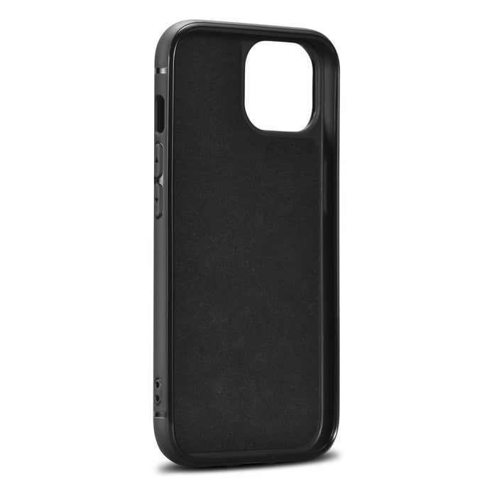 Кейс от естествена кожа iCarer Oil Wax за iPhone 14 (съвместим с MagSafe), Черен (WMI14220717-BK)