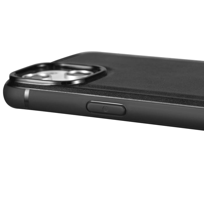 Кейс от естествена кожа iCarer Oil Wax за iPhone 14 Pro (съвместим с MagSafe), Черен (WMI14220718-BK)