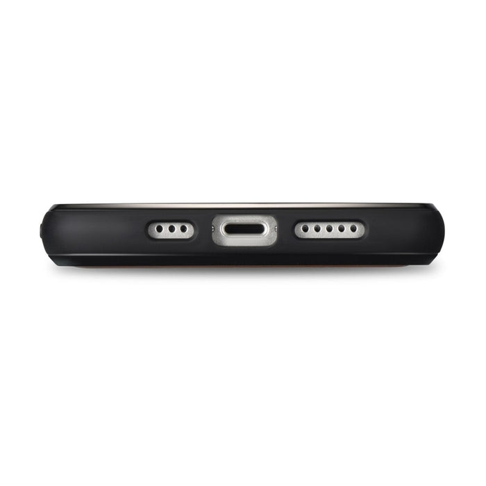 Кейс от естествена кожа iCarer Oil Wax за iPhone 14 Plus (съвместим с MagSafe), Черен (WMI14220719-BK)