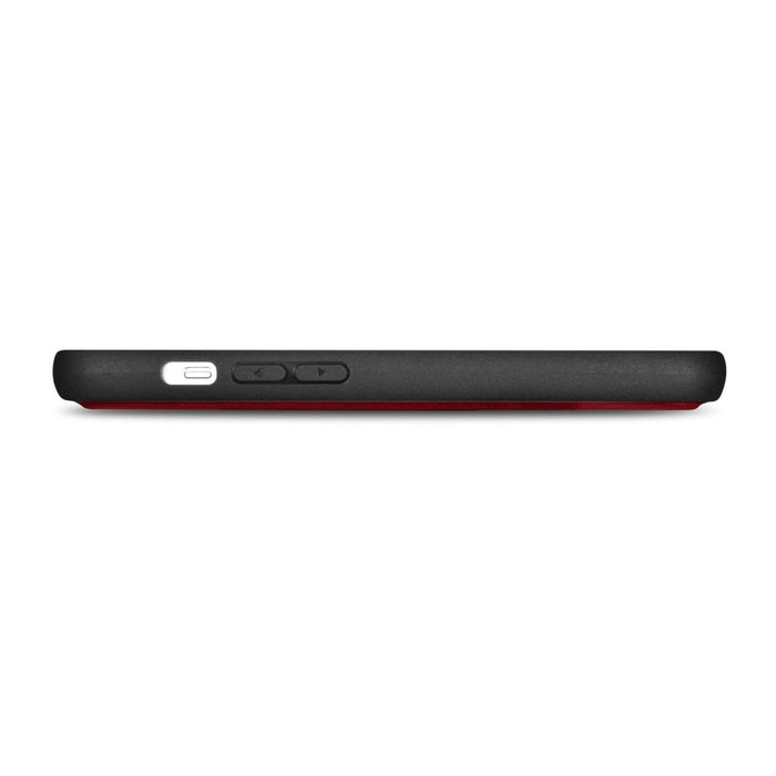 Флип кейс 2в1 от естествена кожа iCarer Wallet Case за iPhone 14, Anti-RFID, червен, (WMI14220725-RD)