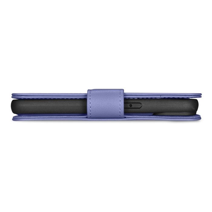 Флип кейс 2в1 от естествена кожа iCarer Wallet Case за iPhone 14 Pro, Anti-RFID, светлолилав, (WMI14220726-LP)
