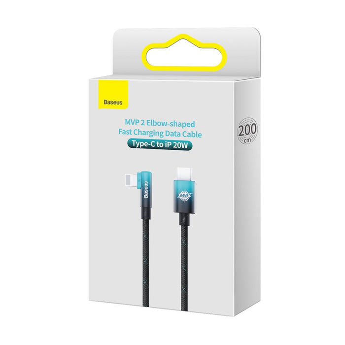 Ъглов кабел Baseus MVP 2, USB-C към Lightning, 2m, 20W, Син
