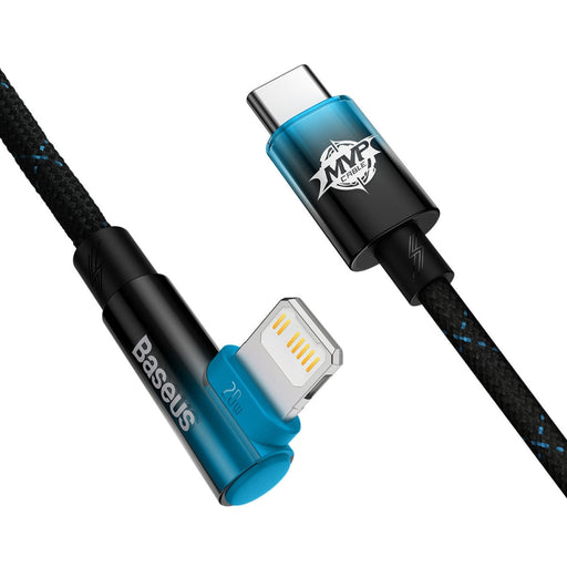 Ъглов кабел Baseus MVP 2 USB - C към Lightning 2m 20W Син