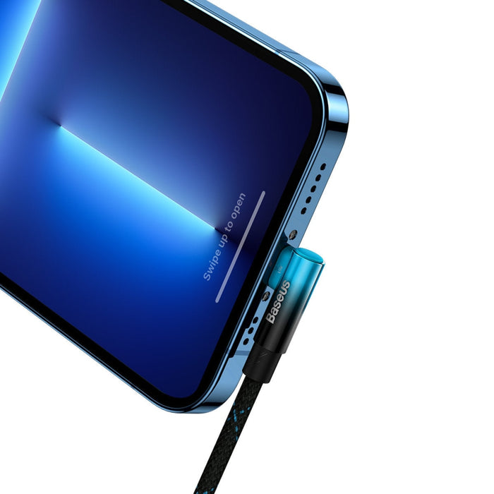 Ъглов кабел Baseus MVP 2, USB-C към Lightning, 2m, 20W, Син