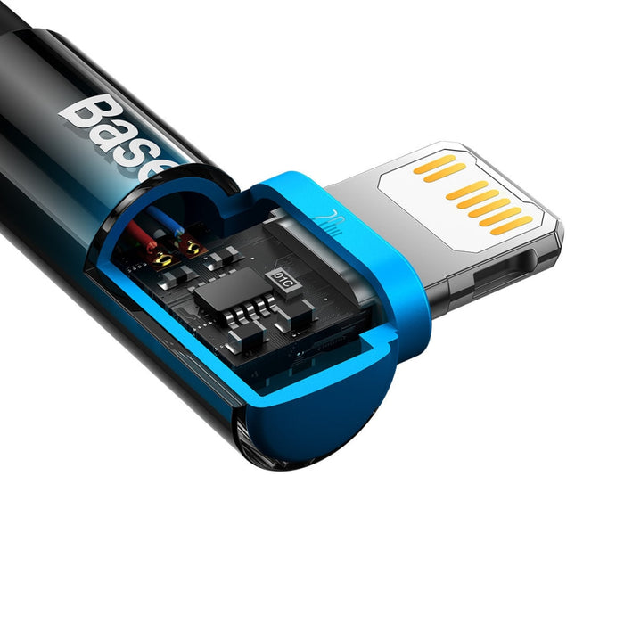 Ъглов кабел Baseus MVP 2, USB-C към Lightning, 2m, 20W, Син